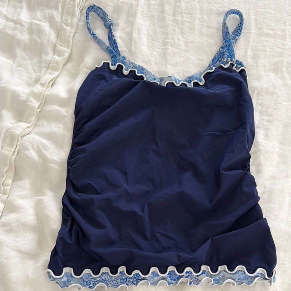 Profile by Gottex Blue Women's Ruffled Tankini Top